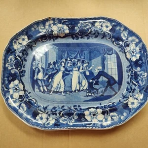 Antique Clews Historical Staffordshire c. 1825 Advertisement For A Wife Platter - Picture 1 of 13