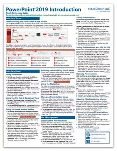 PowerPoint 2019 Introductory Training Guide Quick Reference 4 Page Cheat Sheet - Picture 1 of 4