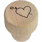 19mm 'Rose & Heart' Wooden Bottle Stopper / Cork (BS00024480)