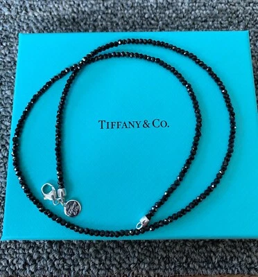 Collar Tiffany & Co Espinela Negra y Plata de Ley 20""  Foto 1 de 4