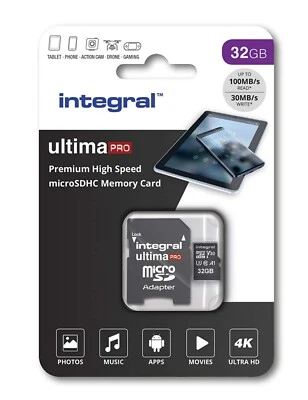 Integral 128GB Ultra High-Speed HD Micro SD Memory TF Card Class 10 U3 V30 4K - Image 1 of 4