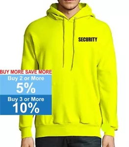 NW MEN'S SECURITY GUARD STAFF POLICE FLEECE SAFETY PULLOVER SWEATSHIRT HOODIE - Picture 1 of 3