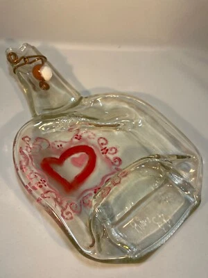 Spoon Rest Dish/Tray Hand-painted Glass Bottle Handcrafted Tableware - Image 1 of 2
