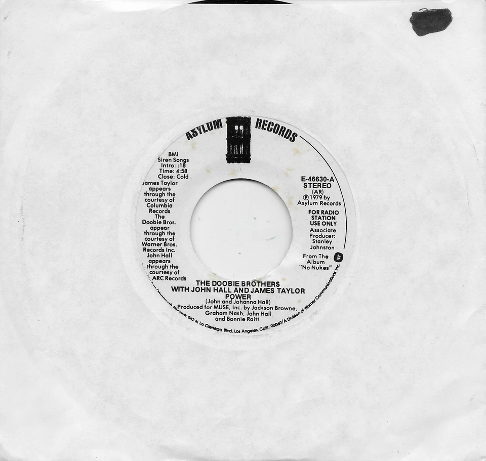 THE DOOBIE BROTHERS  Power  promo 45 from NO NUKES  JOHN HALL  JAMES TAYLOR - Image 1 of 1