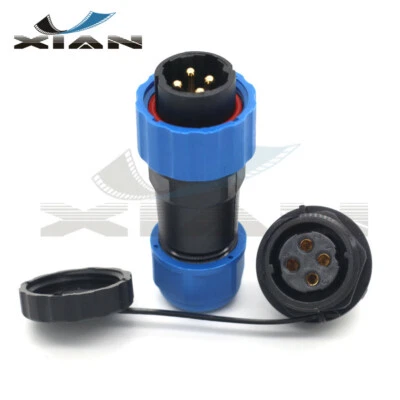 SD20 4Pin Bulkhead Wire Connector,Waterproof Electrical Cable Connector 4Pin - Image 1 of 4
