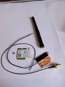 M.2 WiFi & 5.2 Bluetooth USED Card 802.11ax Intel AX201NGW - Antenna Set- NEW - Photo 1/5