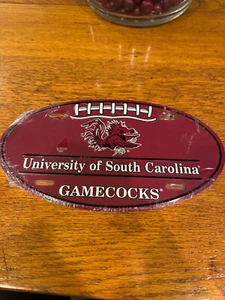 South Carolina Gamecocks 7" x 12" Football Shape Metal Wall Sign - Picture 1 of 2