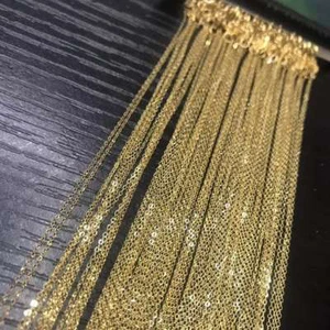 Wholesale genuine 18K SOLID YELLOW GOLD NECKLACE O-shaped chain Clavicular chain - Picture 1 of 5