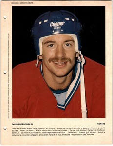 1980-81 Dimanche / Derniere Heure Photos Doug Risebrough #NNO Montreal Canadiens