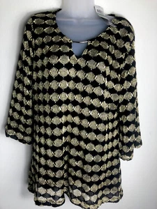 brand new fancy IM collection black/gold color causal metallic sweater size L. - Picture 1 of 2