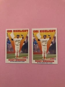 Lot (2) 1992 Score #430 Rickey Henderson (beide sind neuwertige Karten) - Bild 1 von 6