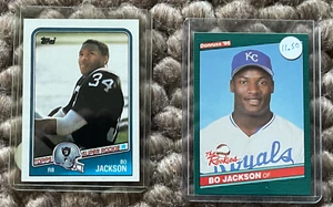 lot of 2 Bo Jackson Donruss Topps Football Baseball cards - Picture 1 of 2