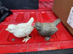 Paar Singvogel Figur Regal Sitter Statue Aluguss Garten Veranda 3,5 x 5 - Bild 1 von 2