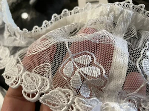 Garter Belt Bridal Pin-up Rigby & Peller London White Sheer Frilly Lace Sz S  - Picture 1 of 5