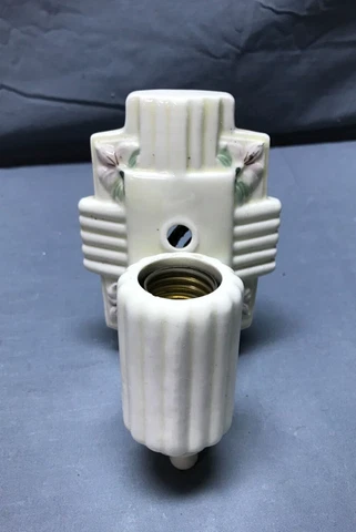 VTG Victorian Ceramic Floral Single Wall Mount Sconce Light Fixture Old 1533-22B Cover