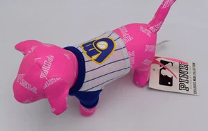 Victoria Secret PINK 6 Zoll Hund MLB MILWAUKEE BREWERS Leder Plüsch limitierte Auflage mit Etikett - Bild 1 von 3