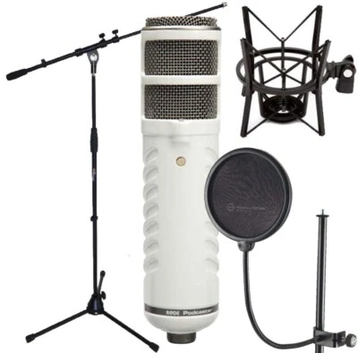 Rode Podcaster-Mikrofon  + Popschutz + Spinne + Stativ - Bild 1 von 4