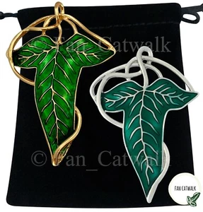 GOLD VEINS + Silver Elven Leaf Brooch SET Pin Hobbit LOTR Lord of The Rings Cape - Picture 1 of 5