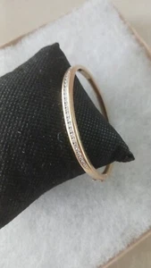 Vintage Modern Yellow Gold~1 Carat~25 Channel Set Diamond Bangle Hinged Bracelet - Picture 1 of 10