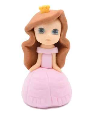 Edible Princess Cake Topper Sugar Decoration Birthday Figure Pink Party Handmade - Image 1 of 2