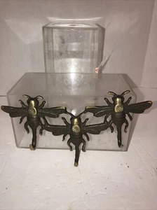 Schlüsselhalter Libelle massiv Messing Wandhalterung - Bild 1 von 12