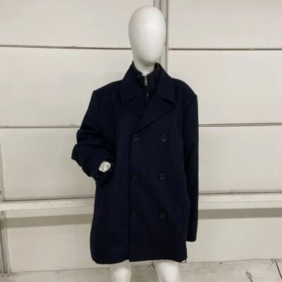 Chaquetón Kenneth Cole Doble Pecho Mezcla Lana Para Hombre Talla 2XL Azul Marino Foto 1 de 4