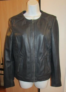 Chaqueta de cuero gris para mujer CORBANI talla M - Imagen 1 de 7