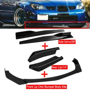 8PCS Glossy Black Front Bumper Spoiler Body Kit / Side Skirt /Rear Lip General - Bild 1 von 12