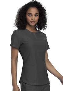 Top de cuello redondo con forma de exfoliantes de peltre Cherokee CK841 PWT - Imagen 1 de 4