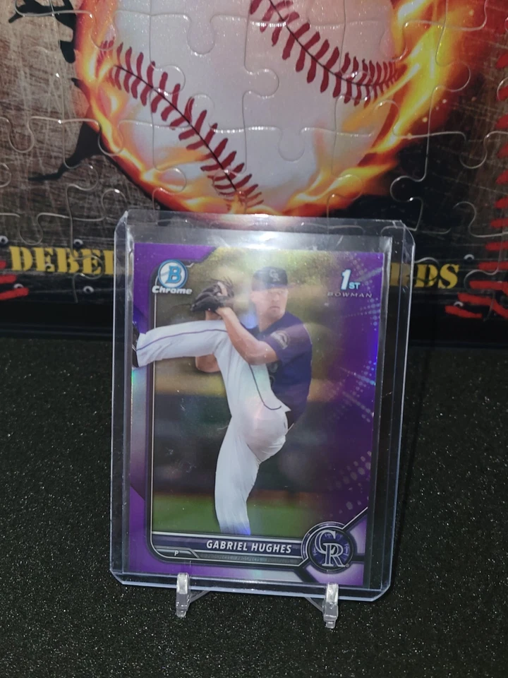 22 Bowman Draft Chrome Purple #BDC-151 Gabriel Hughes /250 - Colorado Rockies! - Image 1 of 2