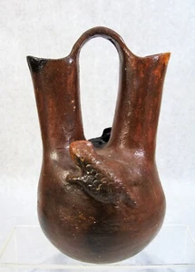 NATIVE AMERICAN POTTERY NAVAJO WEDDING VASE HORNY TOAD CLAY POT #8 - Picture 1 of 3