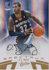 2010-11 Absolute Memorabilia Spectrum Signatures Gold O.J. Mayo #34/49 Grizzlies