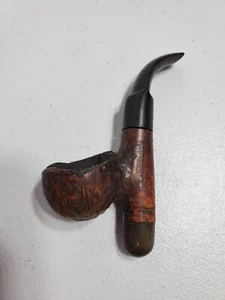 Vintage Imported Briar Black And Brown Pipe - Imagen 1 de 7
