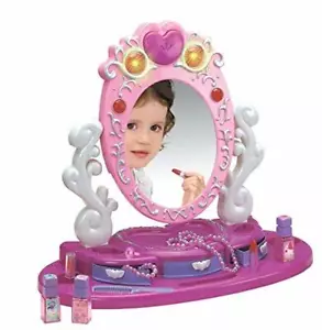 Mesa de maquillaje para niños para niñas conjunto de tocador niños con espejo 6 juguetes de 3 años - Imagen 1 de 10
