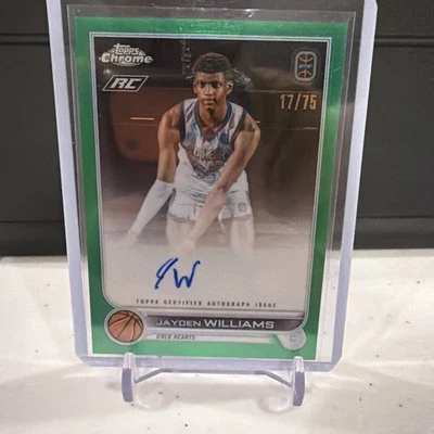 2022-23 Topps Chrome OTE Overtime Elite - Jayden Williams Green Auto /75  - Image 1 of 2