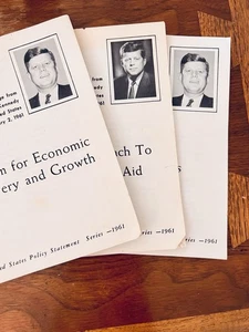 1961 President Kennedy Policy Statements Re: Peace Corps, Foreign Affairs + Econ - Imagen 1 de 10
