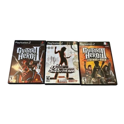 3 PlayStation 2 PS2 Video Games Guitar Hero II & III Dance Super Nova Untested - Image 1 of 4