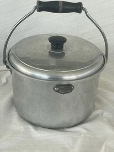 VTG 1940s SEARS BEST MAID OF HONOR Aluminum 6 Qt kettle pot w/ lid & wood handle - Picture 1 of 20