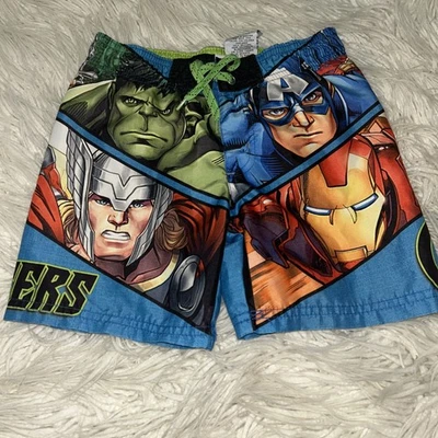 Bañador azul con corbata verde cintura elástica Marvel Avengers XS (4ish) para niños Foto 1 de 4