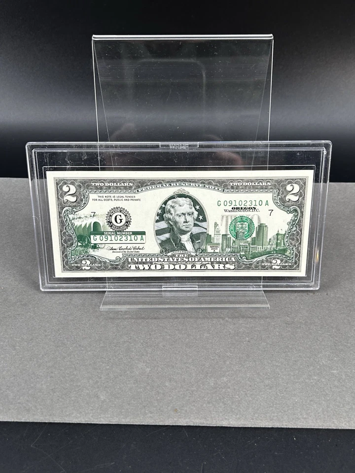 Alabama Uncirculated 2003 A Series Two Dollar Note Color Overlay State Landmark. - Image 1 of 4