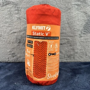 KLYMIT STATIC V Sleeping Pad 72”x23” Outdoor Sleep Comfort Camping Pad ORANGE - Picture 1 of 6
