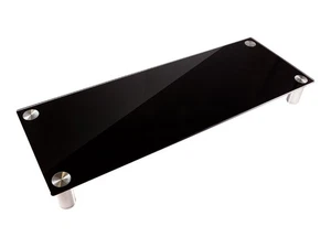 Monoprice Large Multimedia Stand, Black Glass 30.8"x11.0" W/ Adjustable Legs - Picture 1 of 5