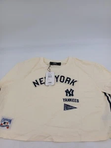 New York Yankees Damen Pro Standard Boxy Cropped Shirt Eggshell MLB Baseball M - Bild 1 von 10