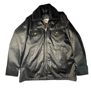 Vintage Protector Police Security EMS Fire Jacket Mens 46 X Long Black Navy Blue - Picture 1 of 19