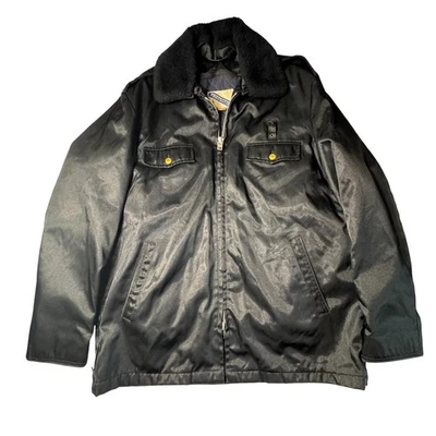 Vintage Protector Police Security EMS Fire Jacket Mens 46 X Long Black Navy Blue - Image 1 of 4