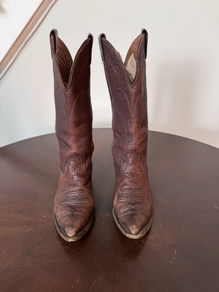 VTG Nocona Brown Tan Cowboy Boots Women's Size 7 USA - Image 1 of 4