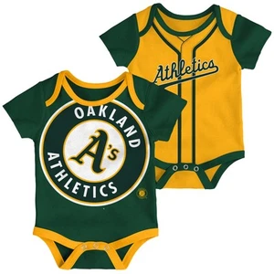 Infant Green/Gold Oakland Athletics Double 2-Pack Bodysuit Set - Picture 1 of 1