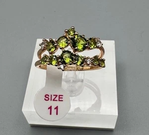 Bomb Party Ring RBP6348 Happiness Blooms Ring Green Peridot Sz 11 Rose Gold Plat - Picture 1 of 10