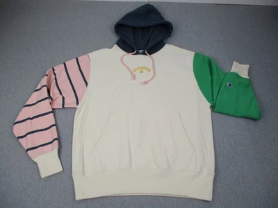 Champion Sudadera con Capucha Para Hombres Medio Tejido Inverso Bloques de Color Rayas Pullover Sudadera Foto 1 de 4