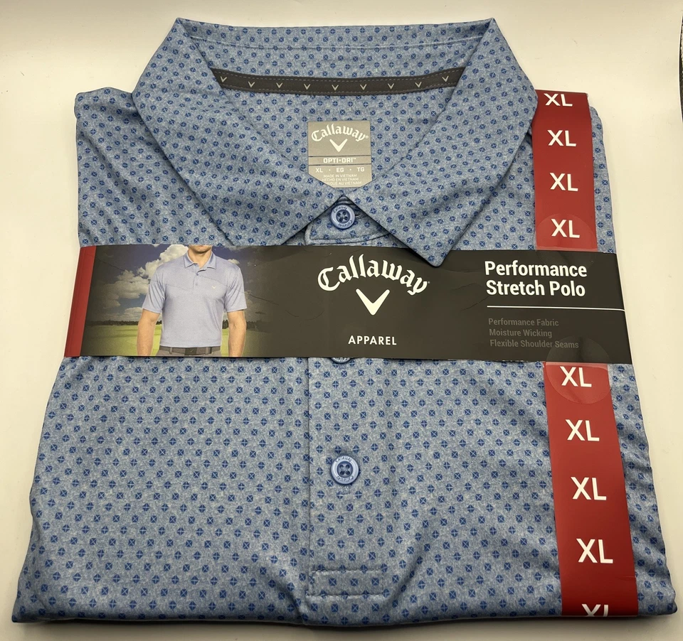 Callaway Men's Moisture Wicking Performance Stretch Golf Polo - Size XL